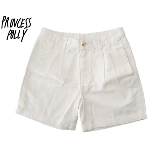 NEW Princess Polly Hudson High Waisted Shorts - White SZ 10 - Picture 7 of 14